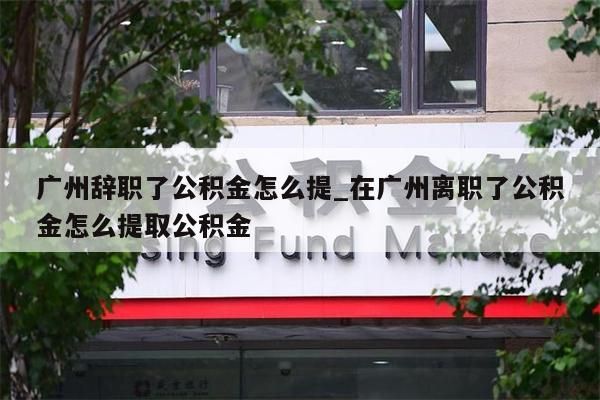 广州辞职了公积金怎么提_在广州离职了公积金怎么提取公积金