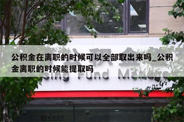 公积金在离职的时候可以全部取出来吗_公积金离职的时候能提取吗