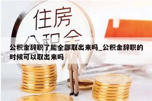 公积金辞职了能全部取出来吗_公积金辞职的时候可以取出来吗