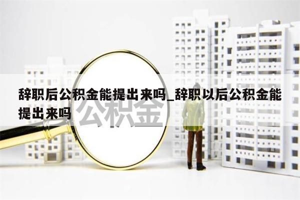 辞职后公积金能提出来吗_辞职以后公积金能提出来吗