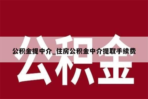 公积金提中介_住房公积金中介提取手续费